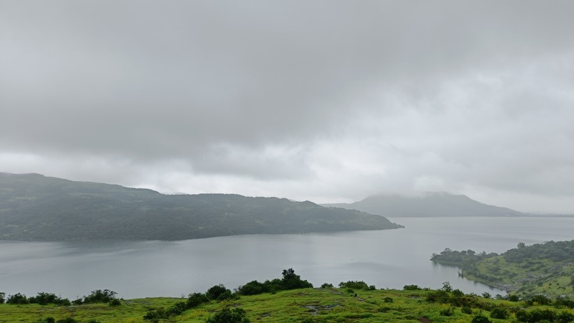 clouds over a river