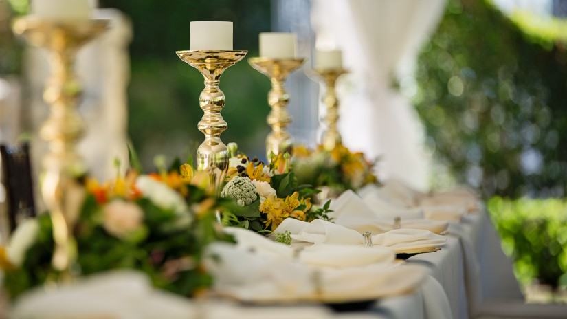 A well decorated dining table