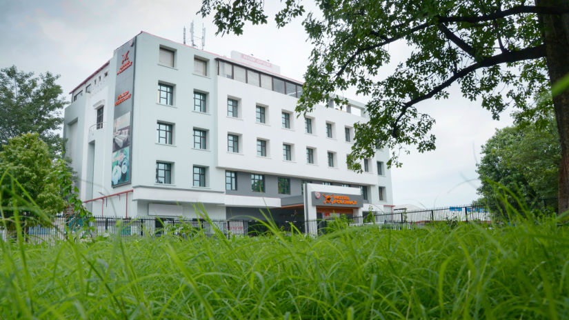 exterior facade of our hotel in Allahabad 