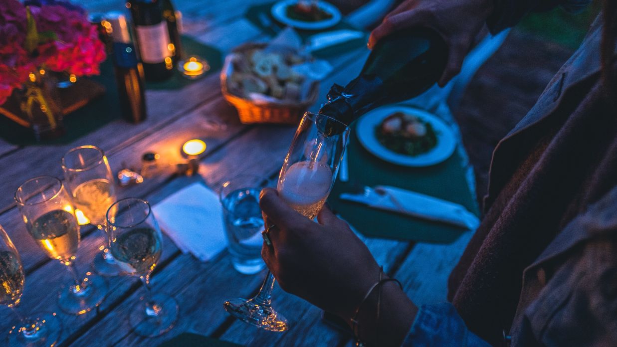 candle light dinner by the beach