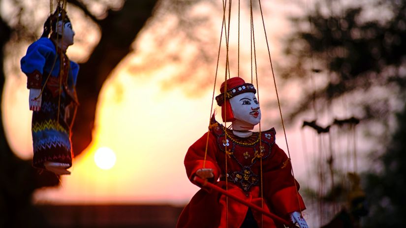 Puppets dancing  by a thread in Mewar