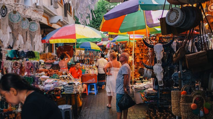 The stalls at the Tibetan Market