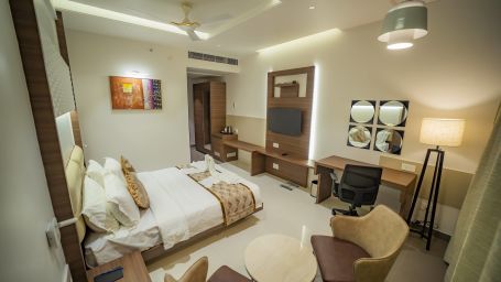 A full view of deluxe double room