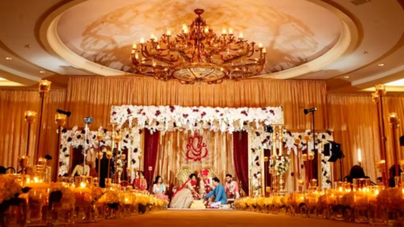 bride and groom performing wedding rituals