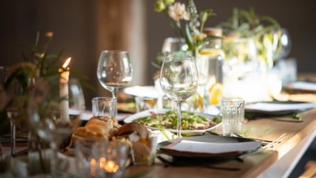 table laid out for a meal