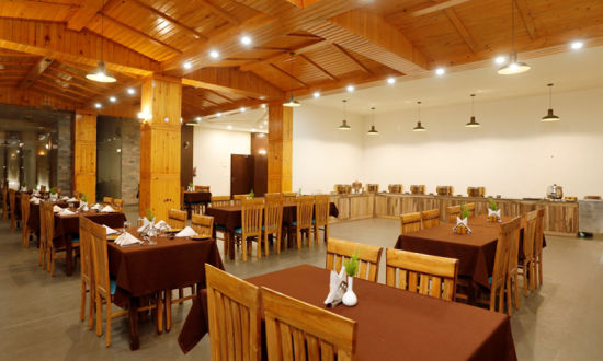 alt-text Seating area at Oregano restaurant at Digantaa resort