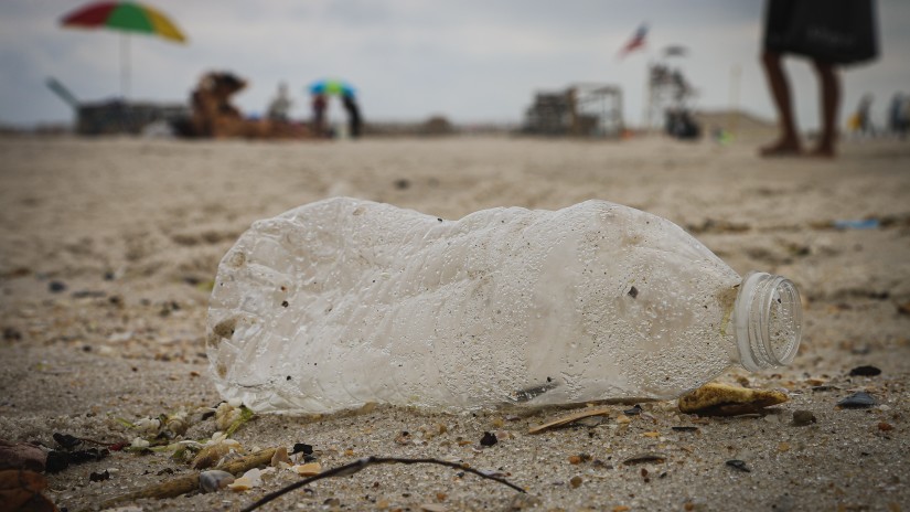 polluting sea beaching