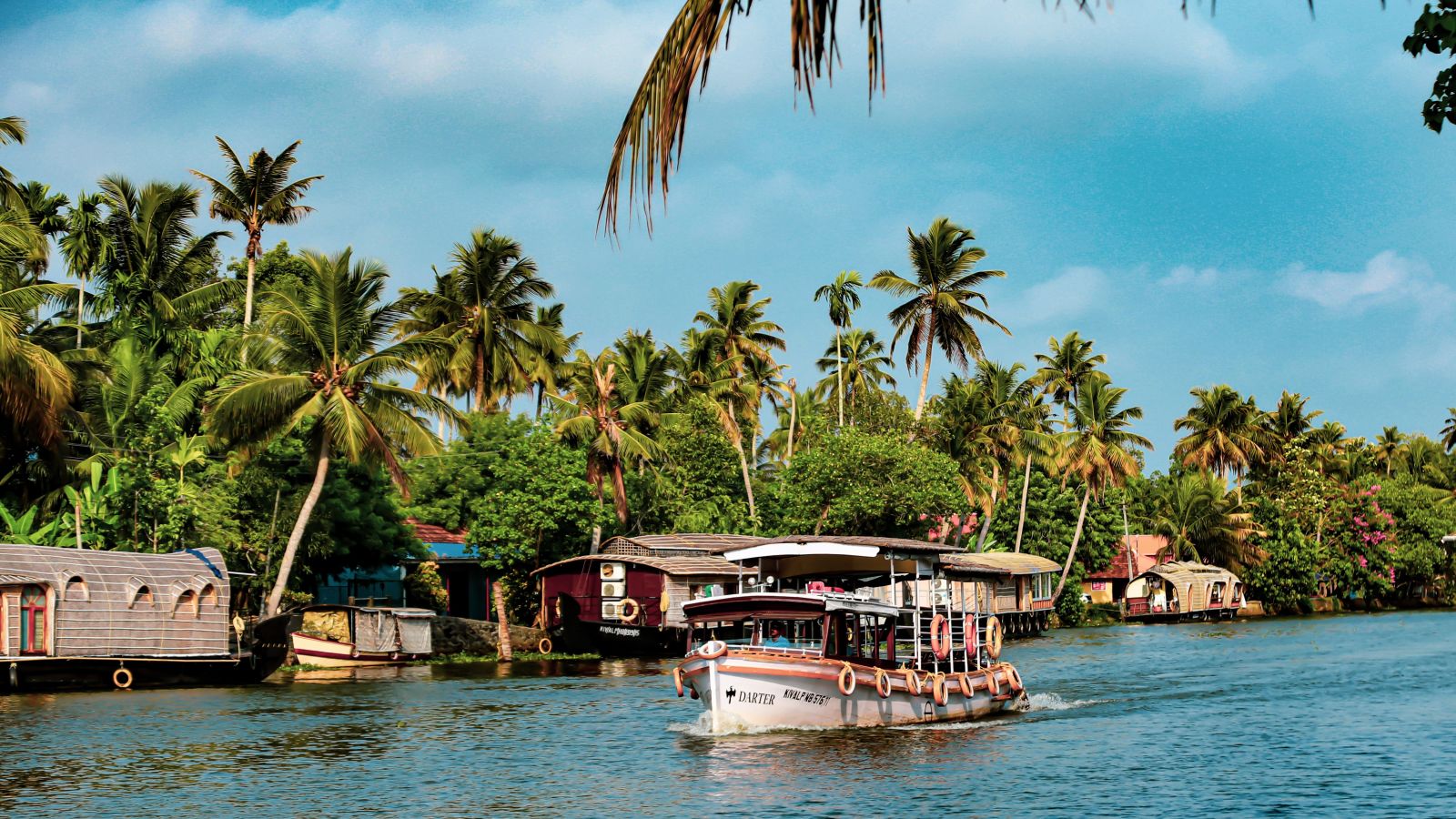 elegant boathouse in Kumarakom captured during the day