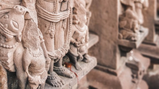 Stone temple wall carvings