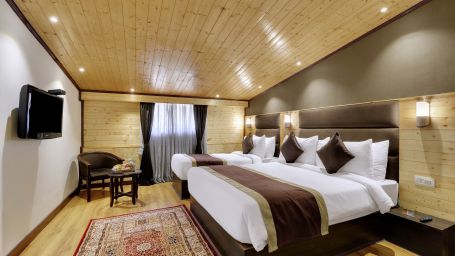 interior of the Premium Triple room at Sumi Shangrila Deorali, Gangtok