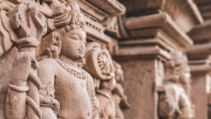 stone carvings outside a building