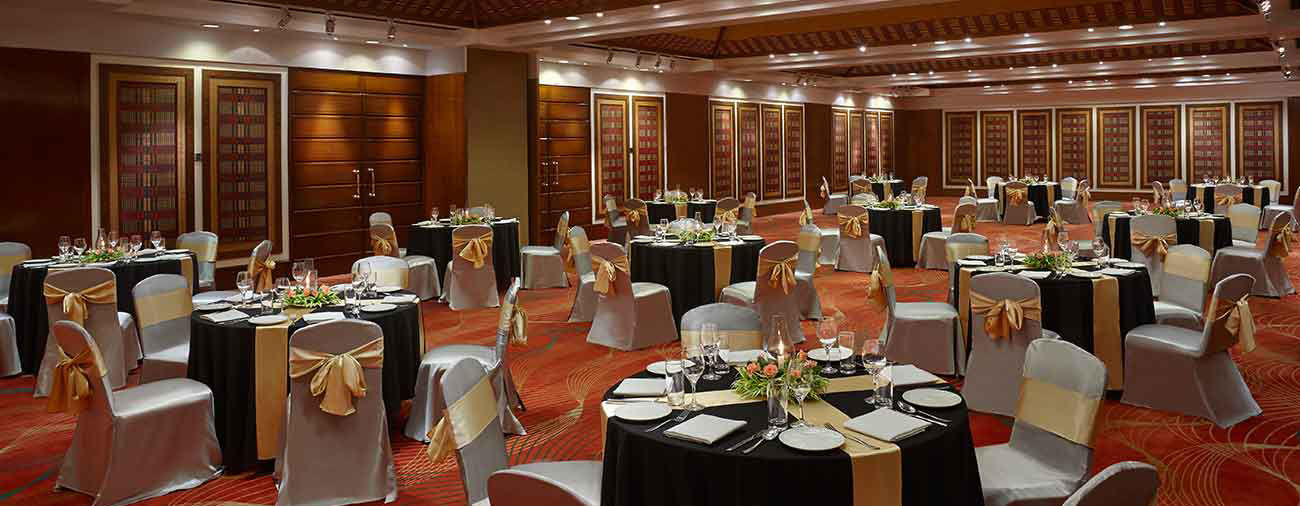 Table and chair arrangements at one of the banquets in South Goa - birthday in Goa - Caravela Beach Resort, Goa