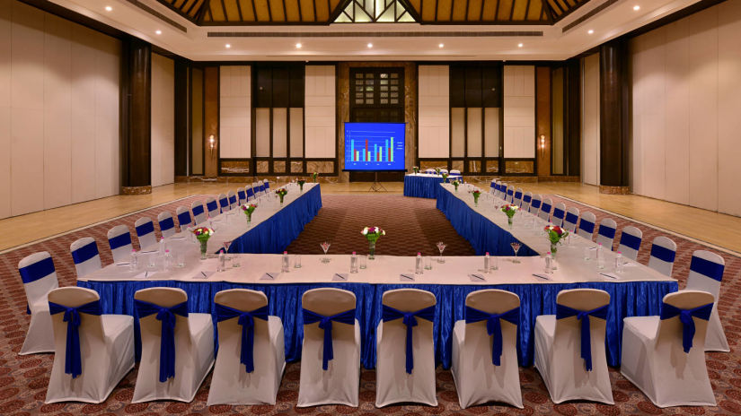 U Shaped seating arrangements inside Aravalli Banquet - The Ananta Udaipur