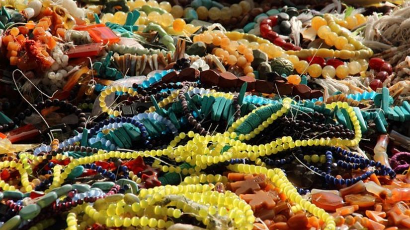 a variety of beaded chains