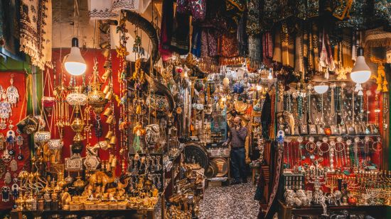 wall decorations in a shop