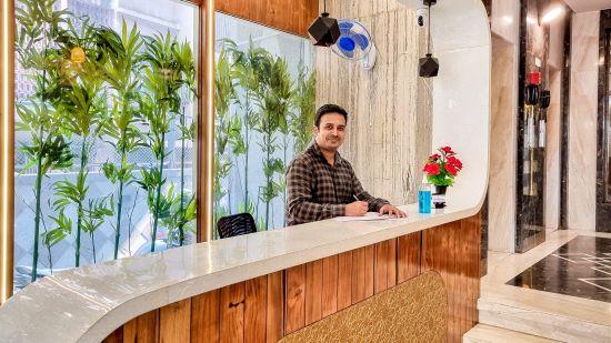 reception desk of Home2 Suites & Service Apartments, Mumbai Airport