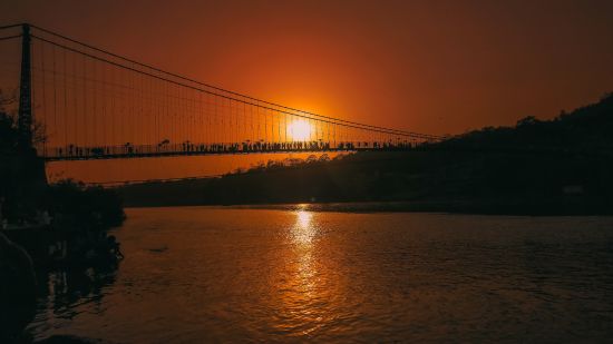 Sunset in Ram Jhula - Lamrin Boutique Cottages @ Lamrin Boutique Cottages, Rishikesh