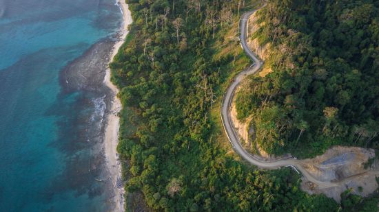 aerial view of a beach in andaman and nicobar islands