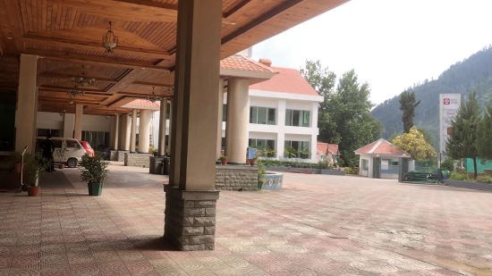 Outdoor parking area of a hotel - Mastiff Grand, Manali