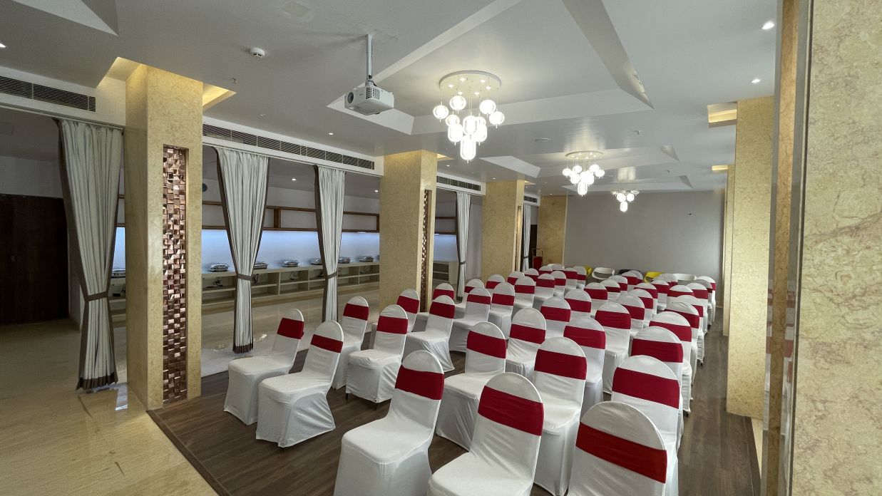 interior view of an event space with theatre style seating and luxurious interiors - Quality Inn Rockwell Grand