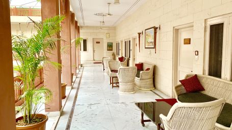 Sitout area outside the Junior Suite at Suryaa Villa Jaipur