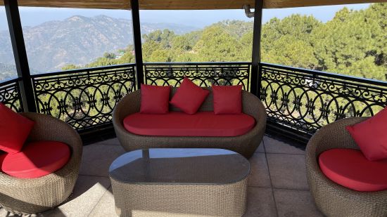 Rosetum Kasauli - Seating inside the gazeebo in the terrace