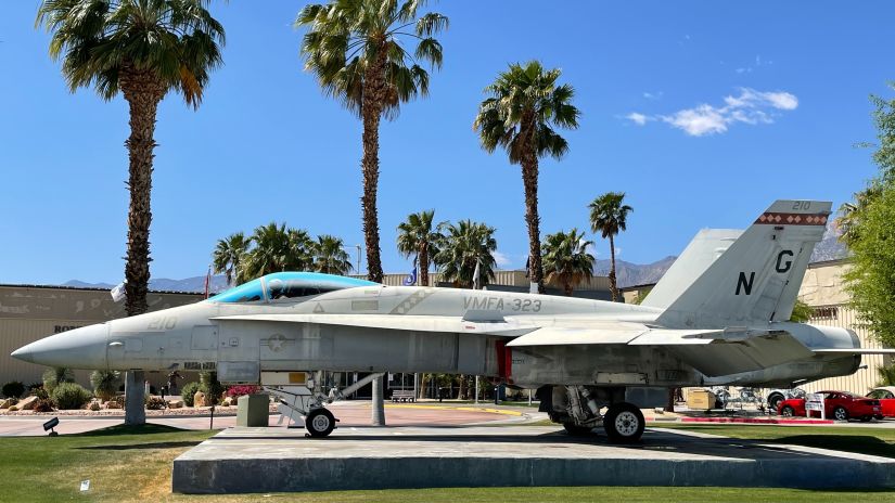 a marine aircraft lodged in a museum