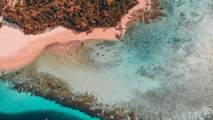 aerial view of a beach 