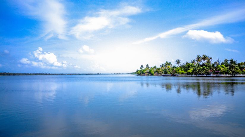 blue skies featuring the backwaters of Kochi