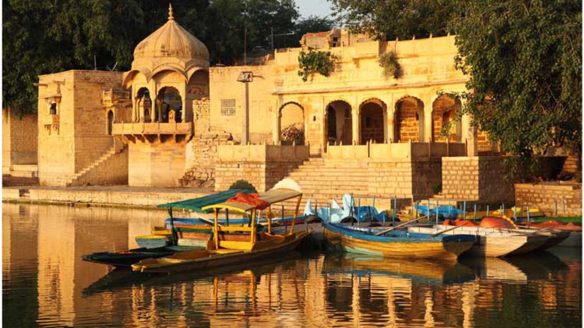 Gadisar lake Sairafort Sarovar Portico Jaisalmer hotel palace in jaisalmer