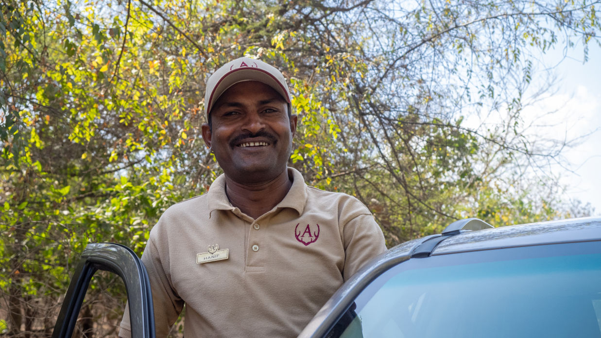 Happy Driver at the Hotel