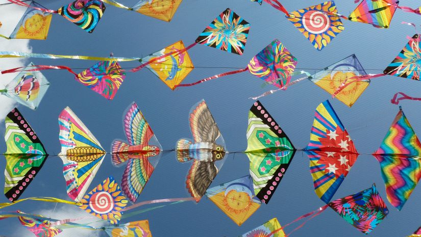 KIte flying at autumn festival Meghalaya