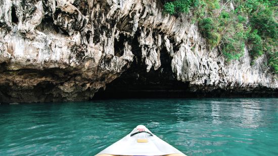 a canoe in water