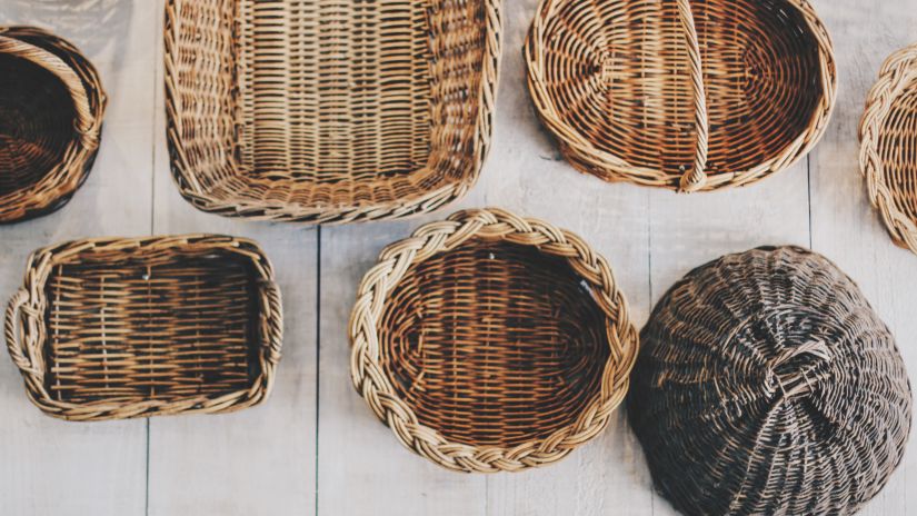 baskets made of bamboo