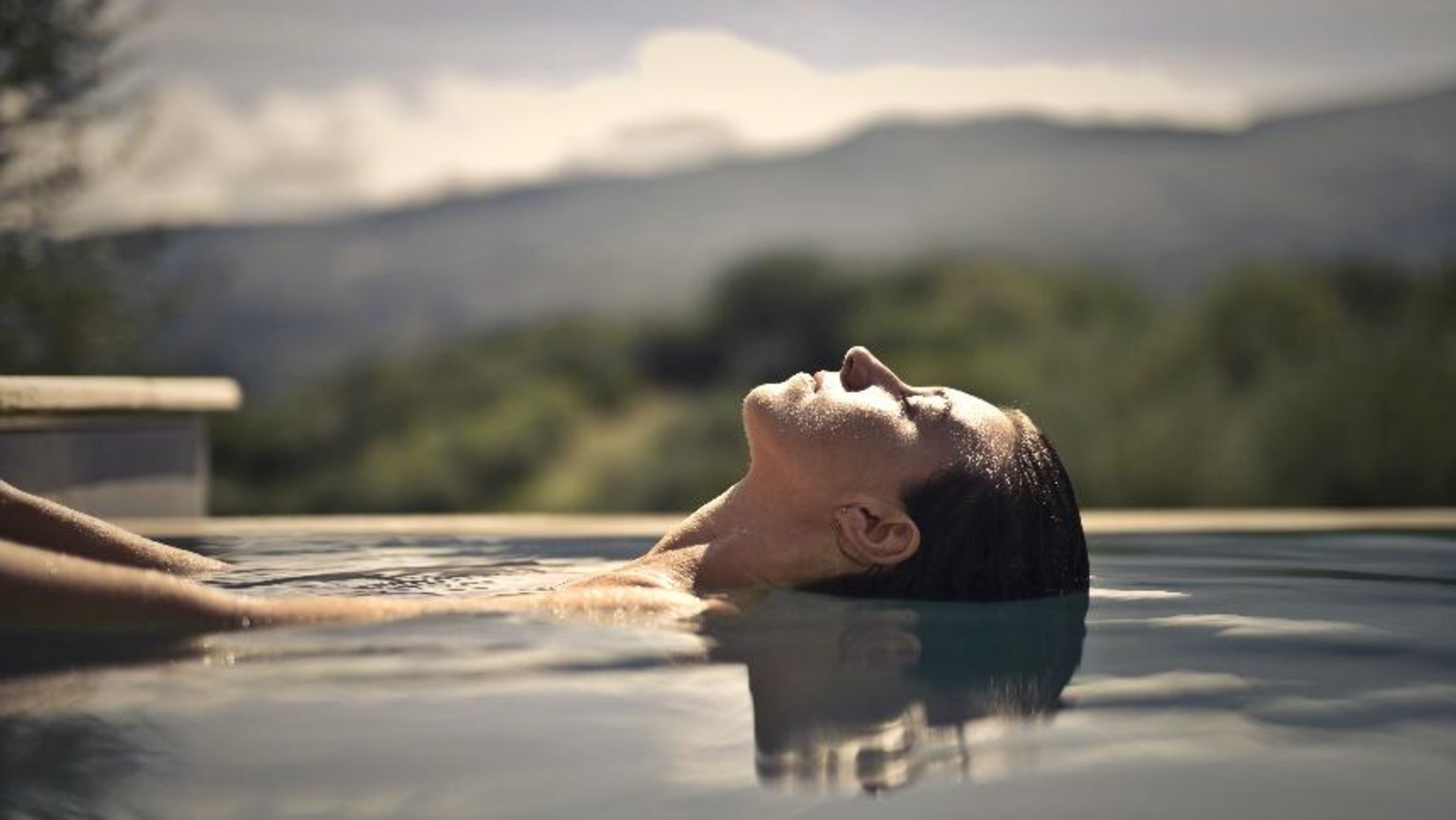 woman in a swimming pool