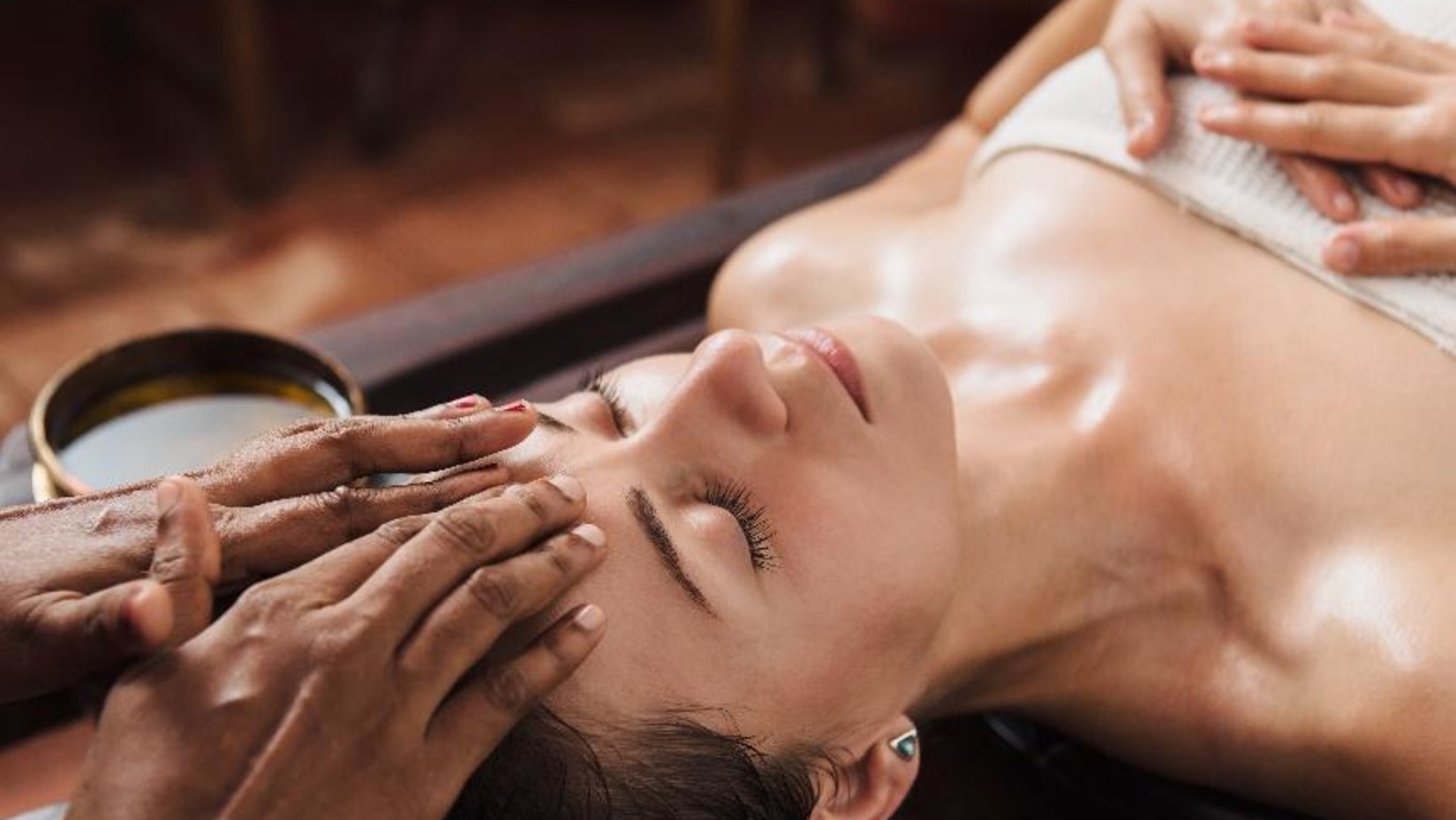 woman getting a spa treatment