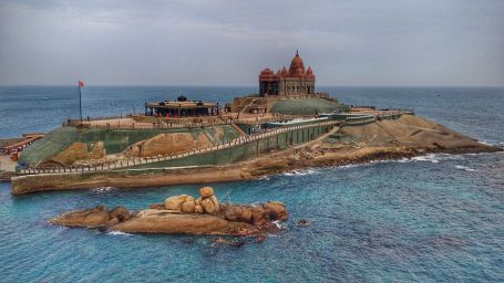 Neemrana's Coconut Alley - a beautiful monument amidst the sparkling blue ocean