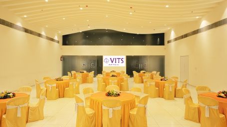 Roung table seating inside Waves Banquet Hall - VITS Rajkot