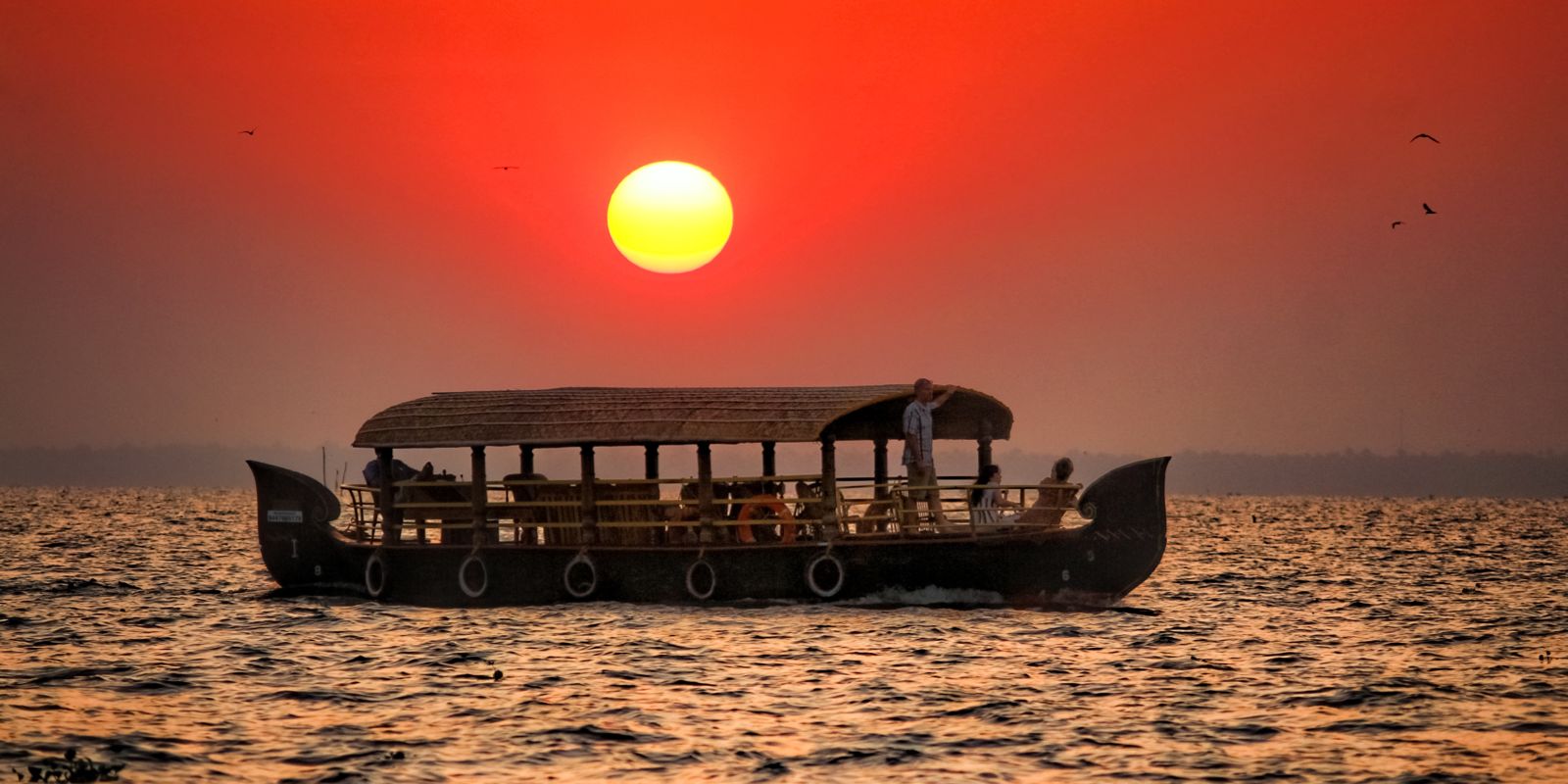 elegant boathouse in Kumarakom captured during the day4