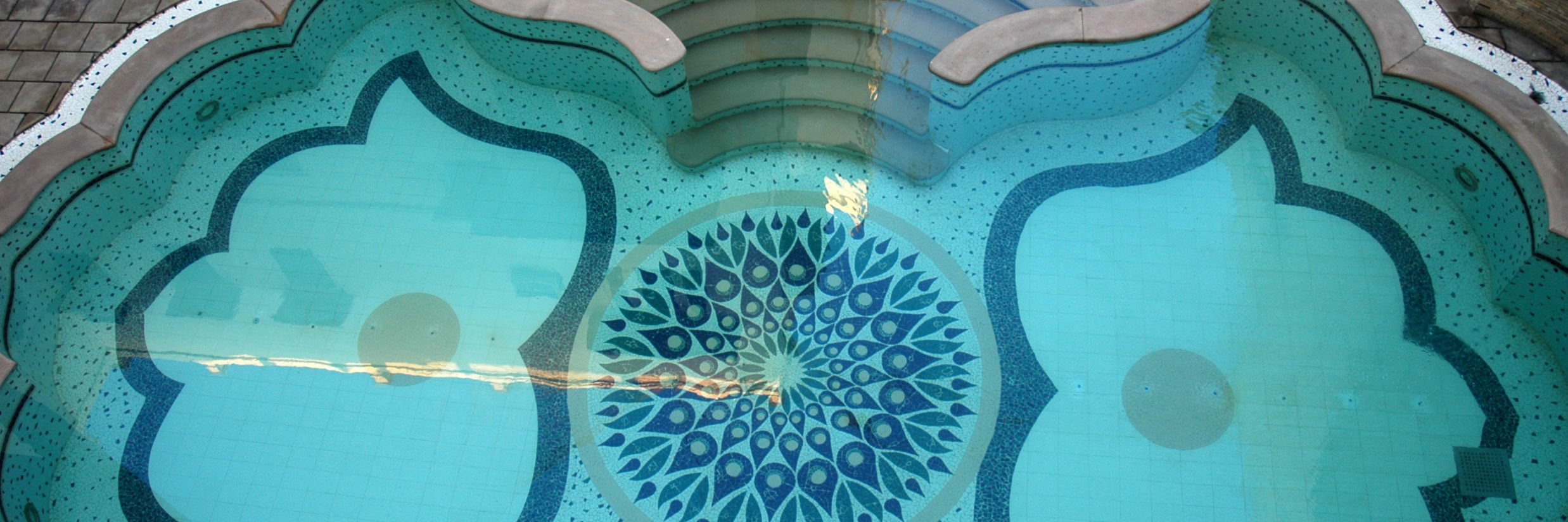 Top view of the swimming pool in a butterfly shape - Mandawa Haveli, Jaipur