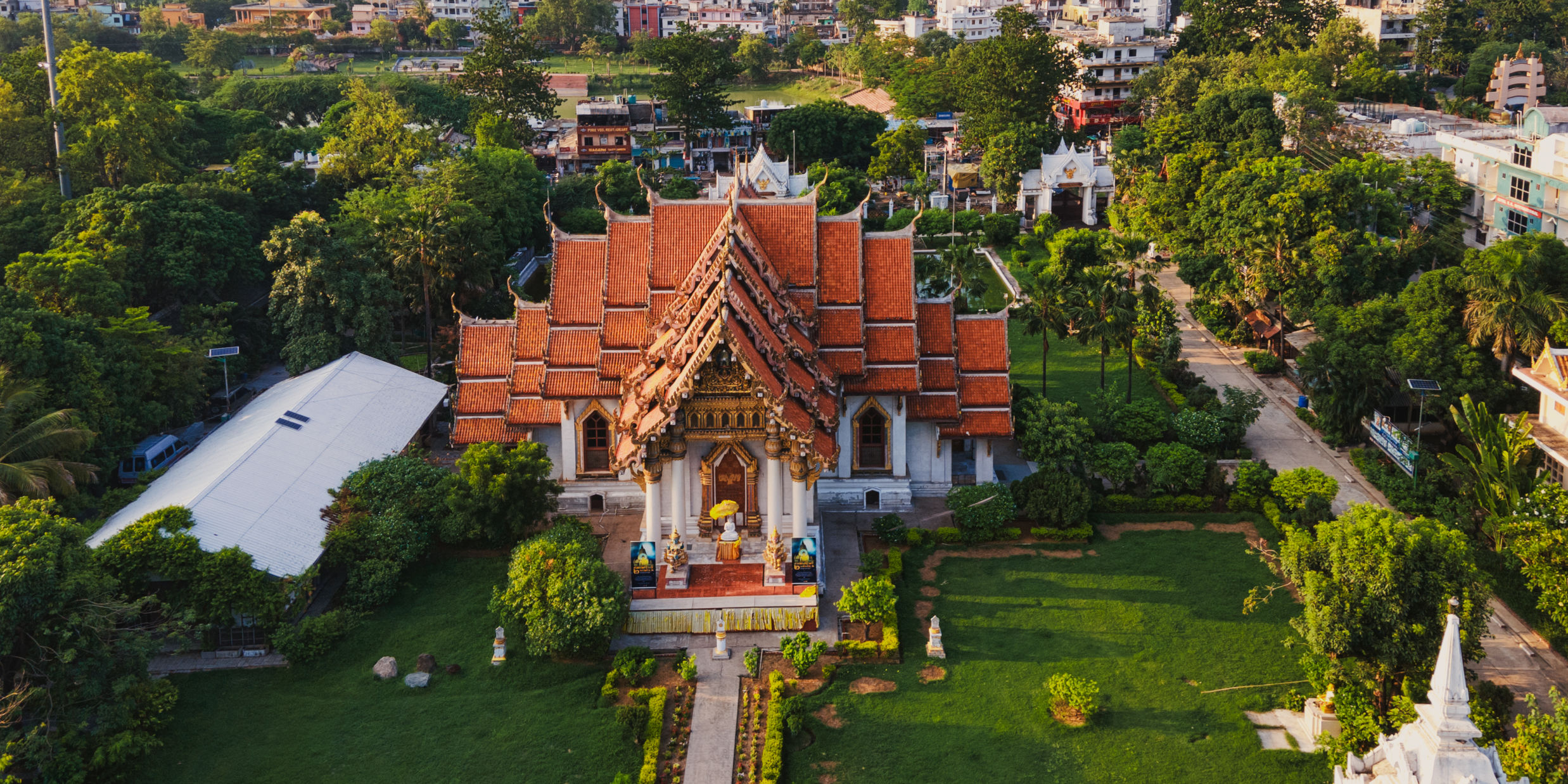 A temple surrounded by trees