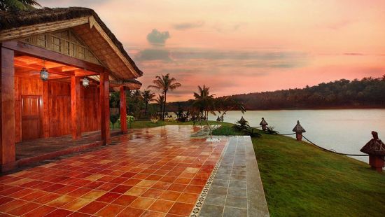 view of the lake beside Fragrant Nature Kollam