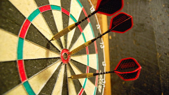 Image of darts in a dartboard