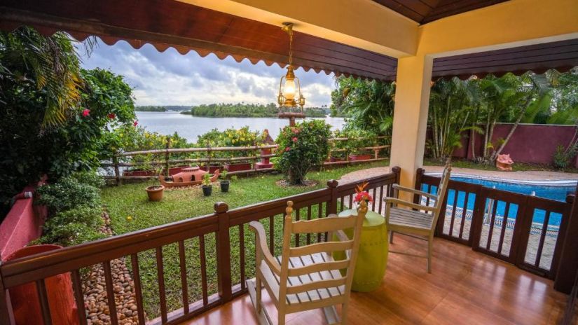 A balcony of a room at hotel Fragrant Nature Kollam