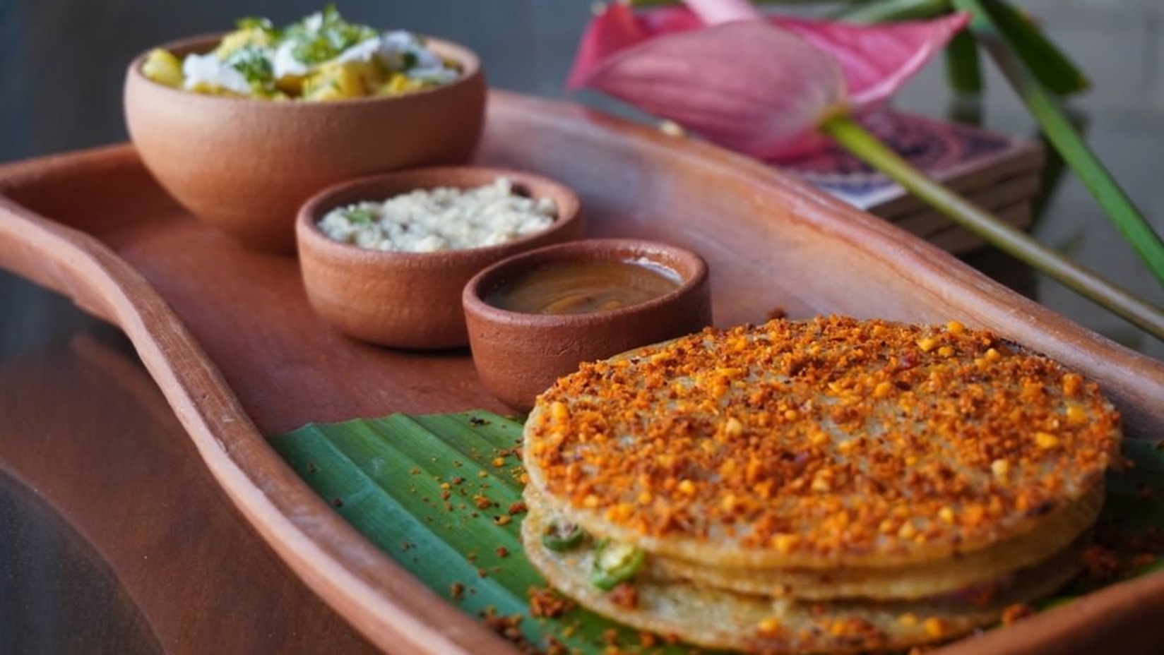 A tray of food