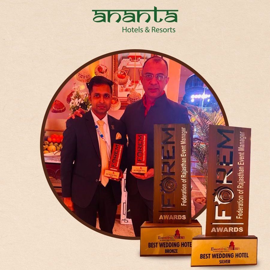 Best Wedding Hotel awarded to Ananta Hotels & Resorts 