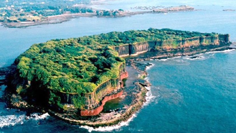 Lotus Eco beach resort, aerial view of suvarnadurg fort