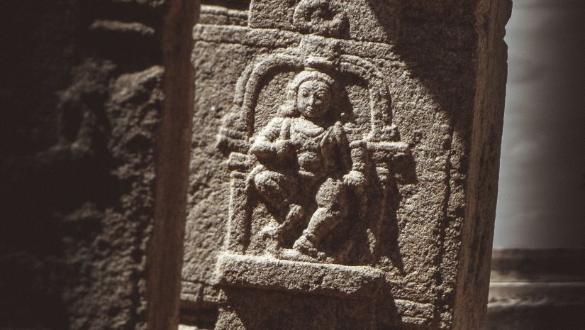 stone carving of a religious figure