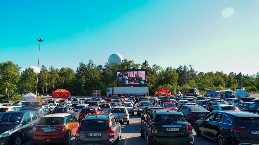 cars at a drive-in theaatre