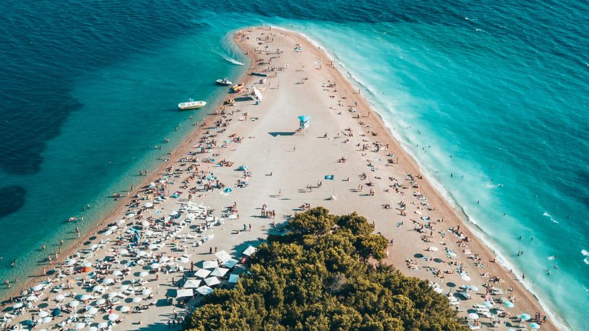 Aerial view of a beach